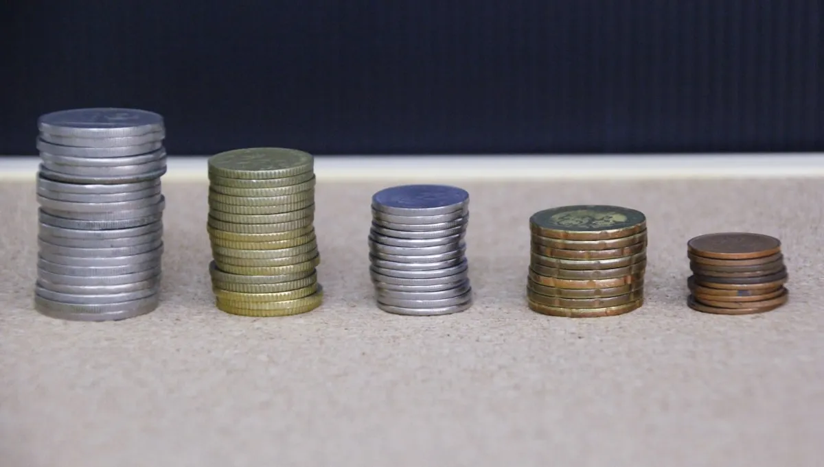 Coins side by side for cost comparison