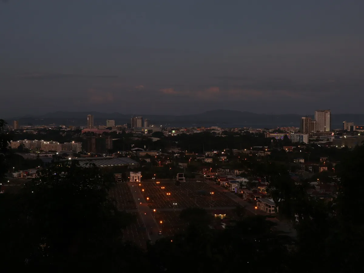 Davao City skyline at golden hour