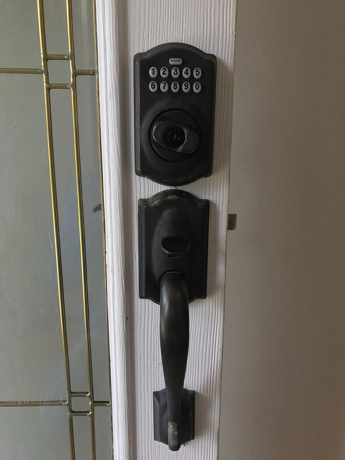 Digital door lock on an apartment entrance