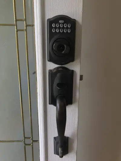 Digital door lock on an apartment entrance