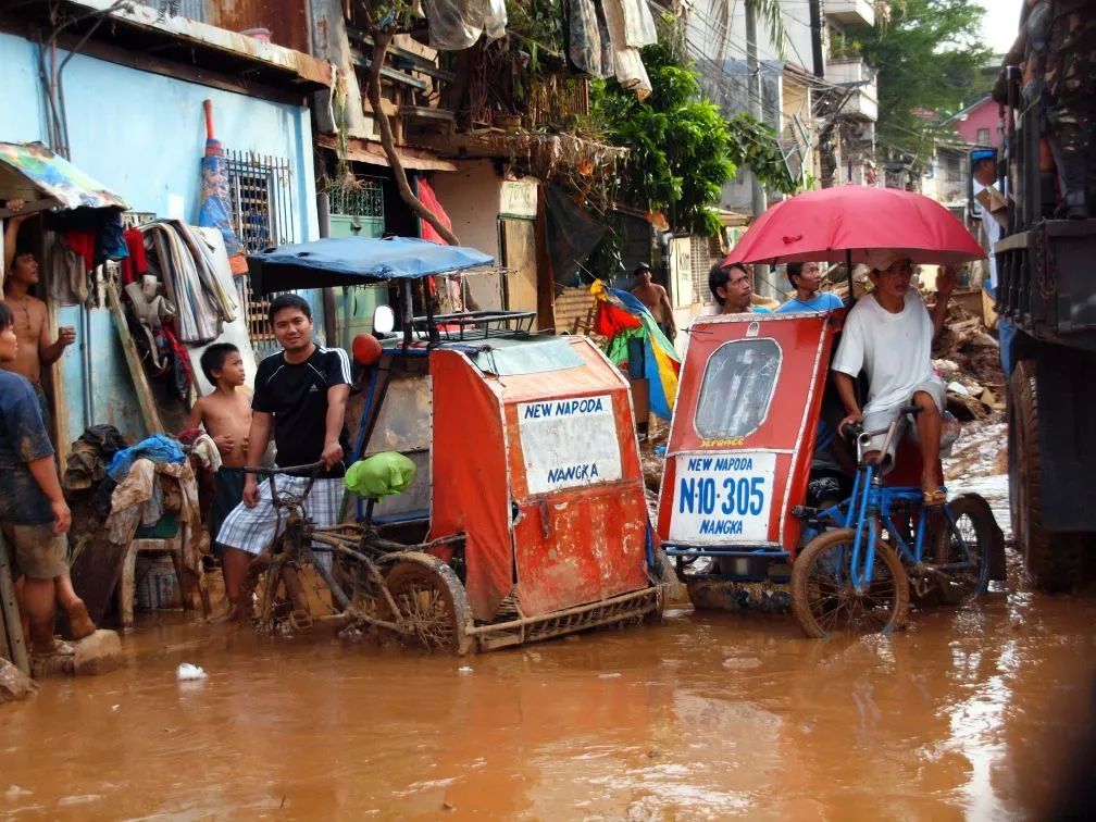Flooding in a Philippine residential area